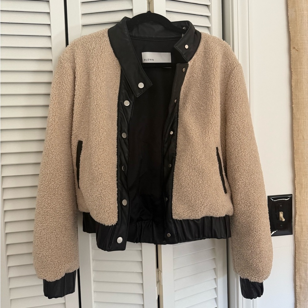 BLDWN Tan and Black Teddy Jacket